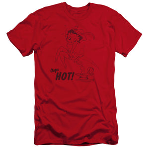 AN OFFCIALLY LICENSED BETTY BOOP NIMBLE BETTY MEN'S PREMIUM SLIM FIT T-SHIRT RED