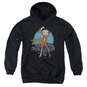 AN OFFCIALLY LICENSED BETTY BOOP FRIES WITH THAT YOUTH HOODIE BLACK