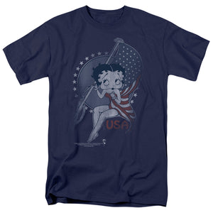 AN OFFCIALLY LICENSED BETTY BOOP PROUD BETTY MEN'S REGULAR FIT T-SHIRT NAVY