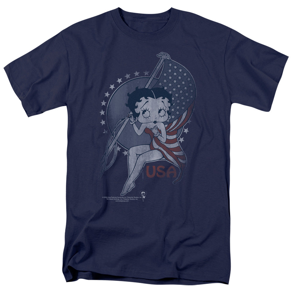 AN OFFCIALLY LICENSED BETTY BOOP PROUD BETTY MEN'S REGULAR FIT T-SHIRT NAVY