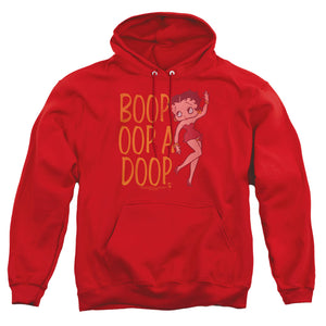 AN OFFCIALLY LICENSED BETTY BOOP CLASSIC OOP ADULT UNISEX PULLOVER HOODIE RED