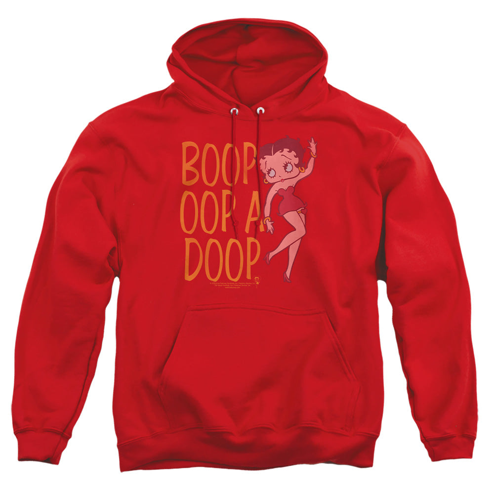 AN OFFCIALLY LICENSED BETTY BOOP CLASSIC OOP ADULT UNISEX PULLOVER HOODIE RED