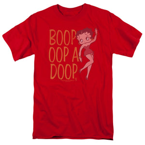 AN OFFCIALLY LICENSED BETTY BOOP CLASSIC OOP MEN'S REGULAR FIT T-SHIRT RED