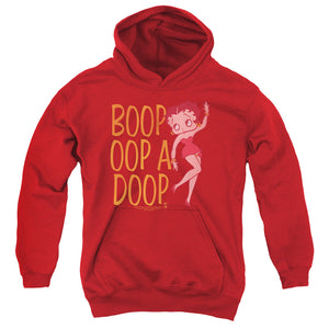 AN OFFCIALLY LICENSED BETTY BOOP CLASSIC OOP YOUTH HOODIE RED