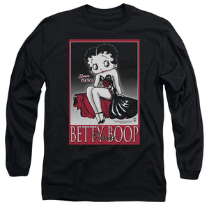 AN OFFCIALLY LICENSED BETTY BOOP CLASSIC MEN'S LONG SLEEVE T-SHIRT BLACK