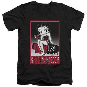 AN OFFCIALLY LICENSED BETTY BOOP CLASSIC MEN'S V-NECK T-SHIRT BLACK