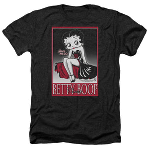 AN OFFCIALLY LICENSED BETTY BOOP CLASSIC MEN'S HEATHER T-SHIRT CHARCOAL