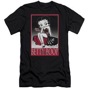 AN OFFCIALLY LICENSED BETTY BOOP CLASSIC MEN'S PREMIUM SLIM FIT T-SHIRT BLACK