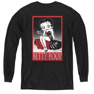 AN OFFCIALLY LICENSED BETTY BOOP CLASSIC YOUTH LONG SLEEVE T-SHIRT BLACK