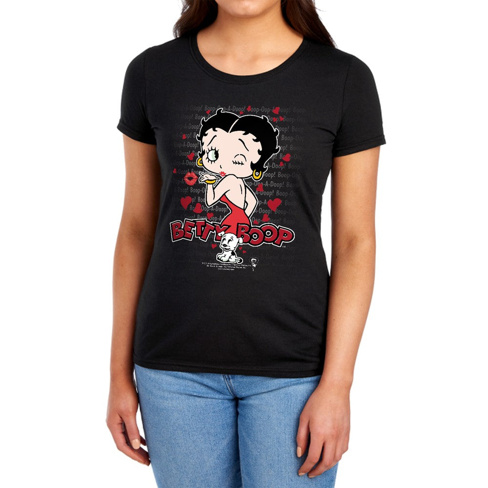 Betty Boop Classic Kiss Licensed Women's T-Shirt Regular Fit SM-2X