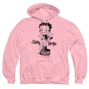 AN OFFCIALLY LICENSED BETTY BOOP INKWELL ADULT UNISEX PULLOVER HOODIE PINK