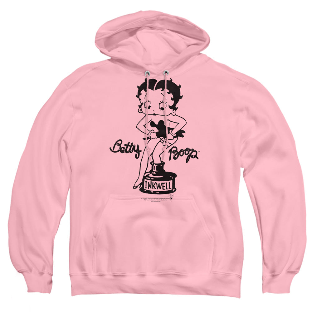 AN OFFCIALLY LICENSED BETTY BOOP INKWELL ADULT UNISEX PULLOVER HOODIE PINK
