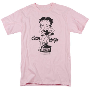 AN OFFCIALLY LICENSED BETTY BOOP INKWELL MEN'S REGULAR FIT T-SHIRT PINK