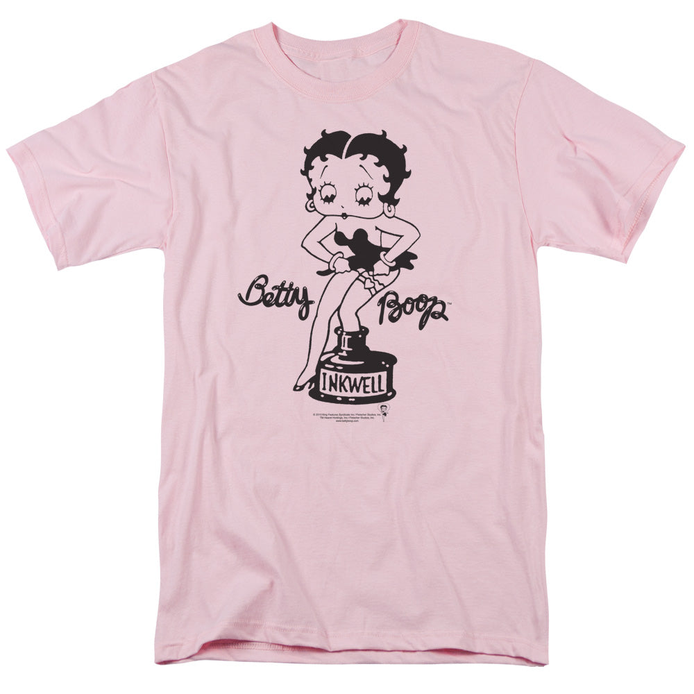 AN OFFCIALLY LICENSED BETTY BOOP INKWELL MEN'S REGULAR FIT T-SHIRT PINK