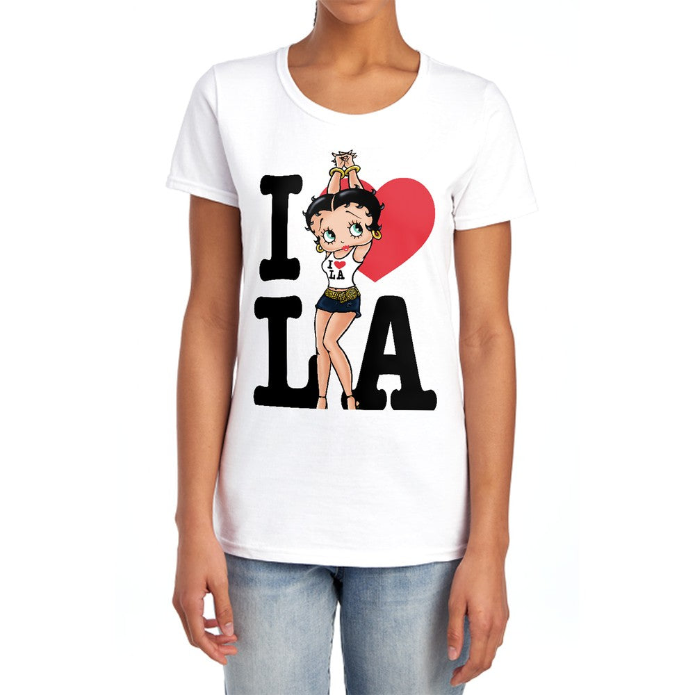 Betty Boop I Heart La Licensed Women's T-Shirt Regular Fit MD-2X