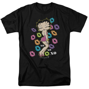 AN OFFCIALLY LICENSED BETTY BOOP TRIPPLE XO MEN'S REGULAR FIT T-SHIRT BLACK