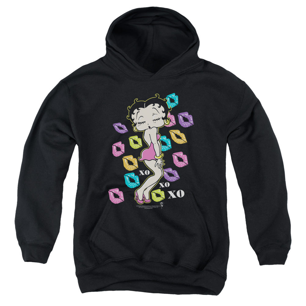 AN OFFCIALLY LICENSED BETTY BOOP TRIPPLE XO YOUTH HOODIE BLACK