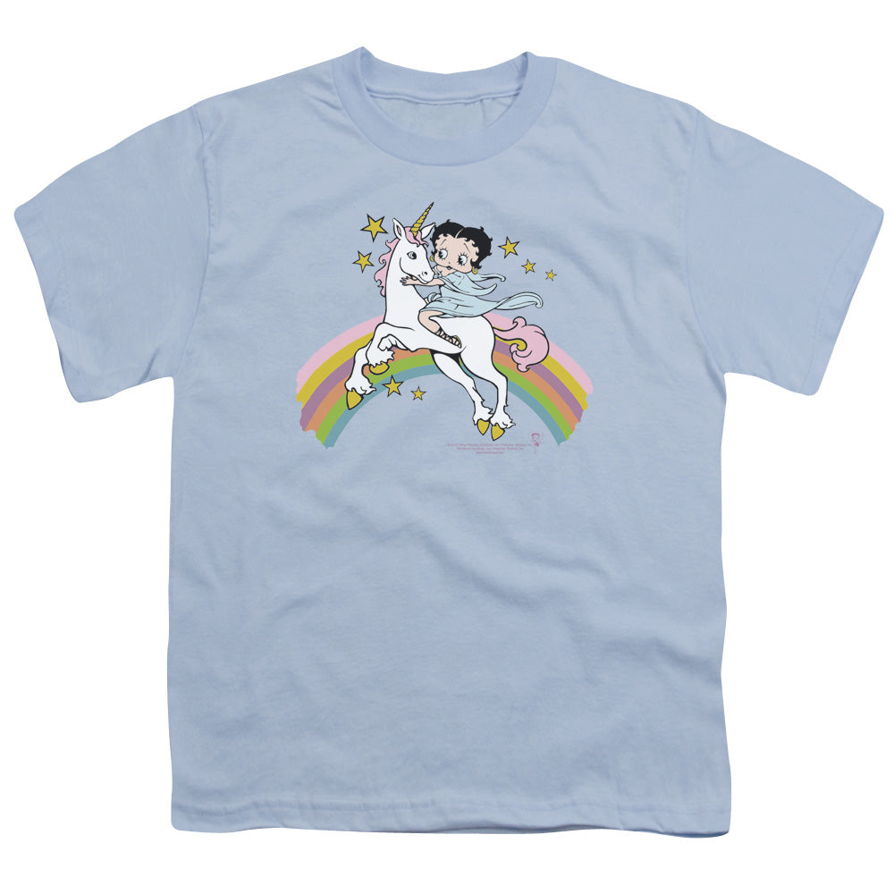 Betty Boop Unicorn & Rainbows Licensed Kid's T-Shirt (Ages 4-7) XS-XL