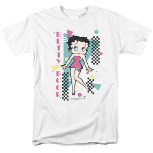 AN OFFCIALLY LICENSED BETTY BOOP BOOPING 80S STYLE MEN'S REGULAR FIT T-SHIRT WHITE