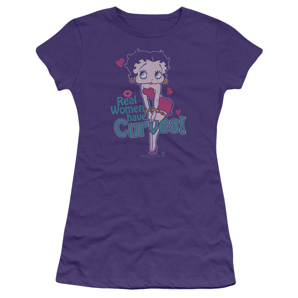 Betty Boop Curves Licensed Women's T-Shirt Juniors LG