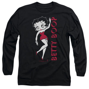 AN OFFCIALLY LICENSED BETTY BOOP CLASSIC MEN'S LONG SLEEVE T-SHIRT BLACK