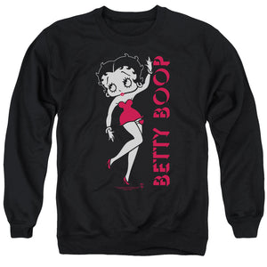 AN OFFCIALLY LICENSED BETTY BOOP CLASSIC ADULT UNISEX CREWNECK SWEATSHIRT BLACK