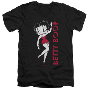 AN OFFCIALLY LICENSED BETTY BOOP CLASSIC MEN'S V-NECK T-SHIRT BLACK