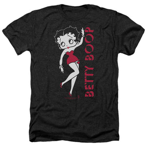 AN OFFCIALLY LICENSED BETTY BOOP CLASSIC MEN'S HEATHER T-SHIRT CHARCOAL