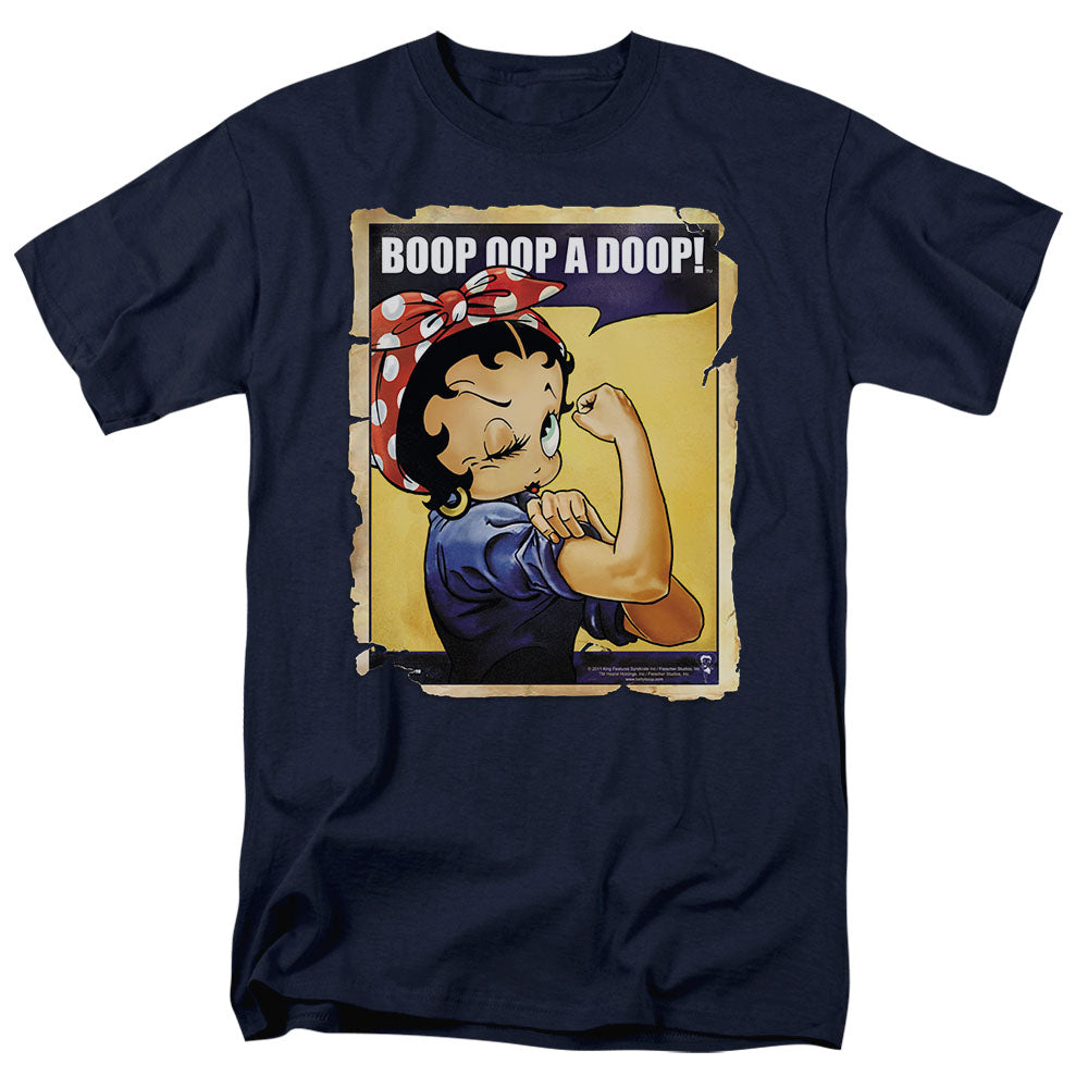 AN OFFCIALLY LICENSED BETTY BOOP POWER MEN'S REGULAR FIT T-SHIRT RED