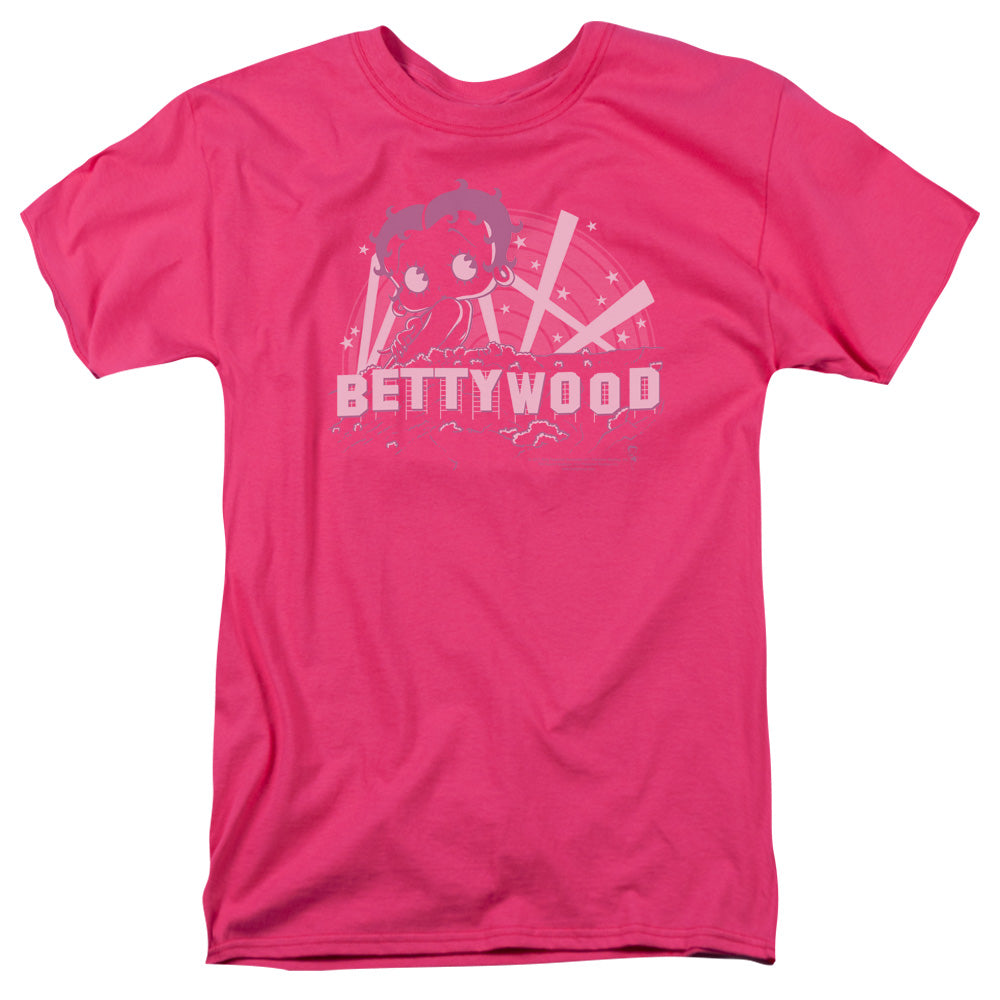 AN OFFCIALLY LICENSED BETTY BOOP BETTYWOOD MEN'S REGULAR FIT T-SHIRT HOT PINK