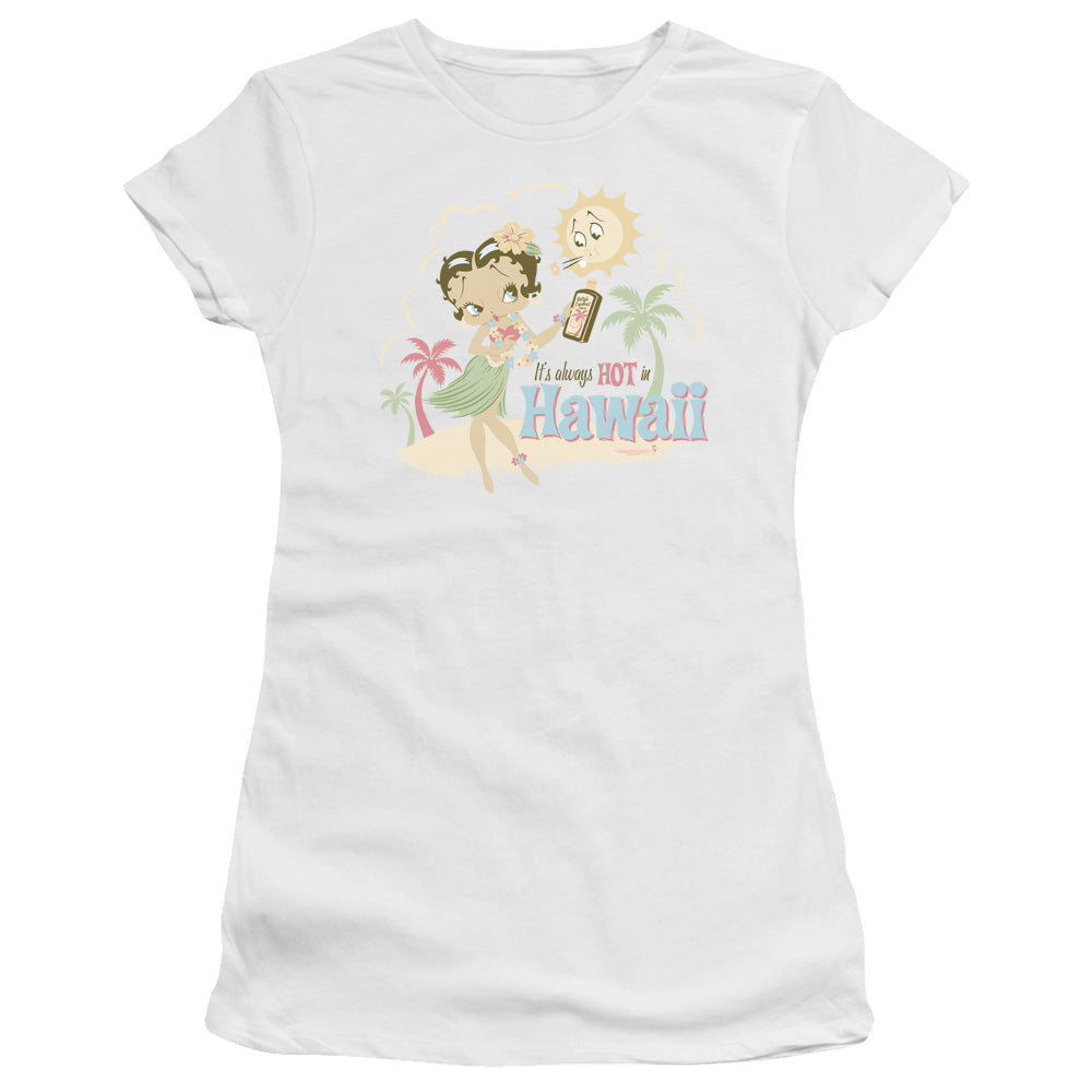 Betty Boop Hot In Hawaii Licensed Women's T-Shirt Juniors LG