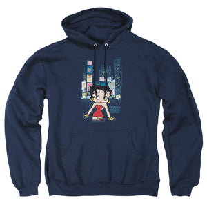 AN OFFCIALLY LICENSED BETTY BOOP SQUARE ADULT UNISEX PULLOVER HOODIE NAVY