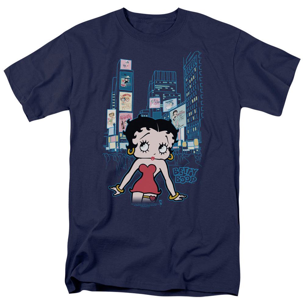AN OFFCIALLY LICENSED BETTY BOOP SQUARE MEN'S REGULAR FIT T-SHIRT NAVY