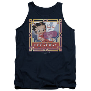 AN OFFCIALLY LICENSED BETTY BOOP ON BROADWAY ADULT UNISEX TANK TOP NAVY