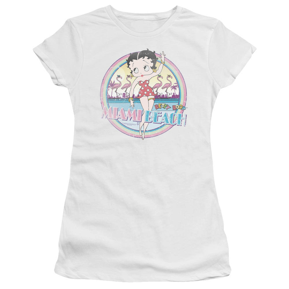 Betty Boop Miami Beach Licensed Women's T-Shirt Juniors LG
