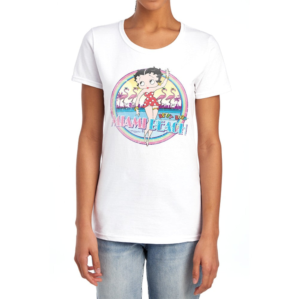 Betty Boop Miami Beach Licensed Women's T-Shirt Regular Fit SM-XL