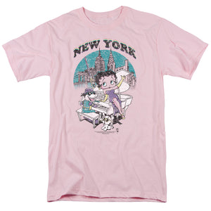 AN OFFCIALLY LICENSED BETTY BOOP SINGING IN NY MEN'S REGULAR FIT T-SHIRT PINK