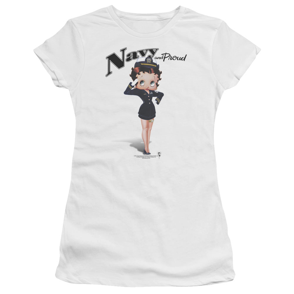 Betty Boop Navy Boop Licensed Women's T-Shirt Juniors LG