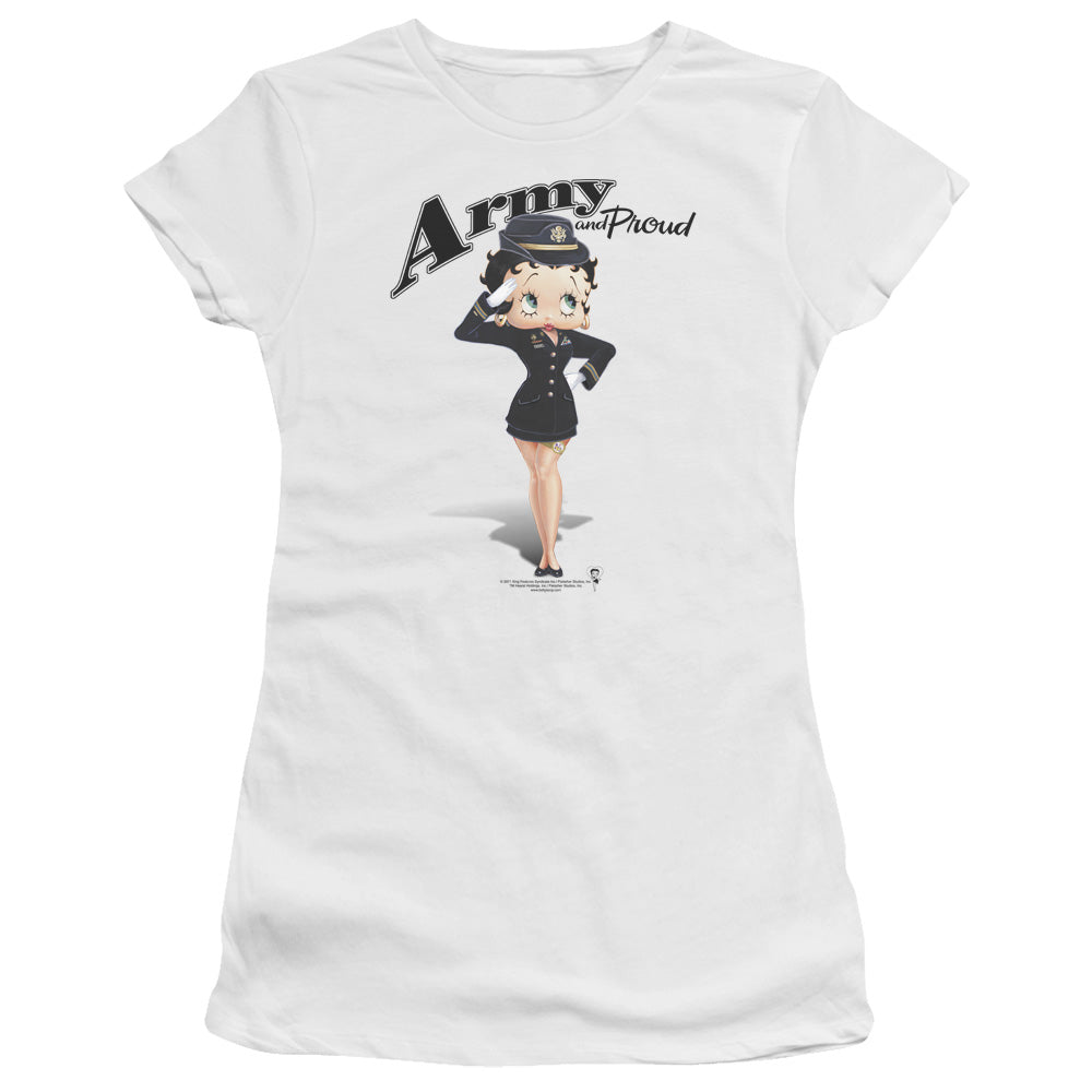 Betty Boop Army Boop Licensed Women's T-Shirt Juniors LG