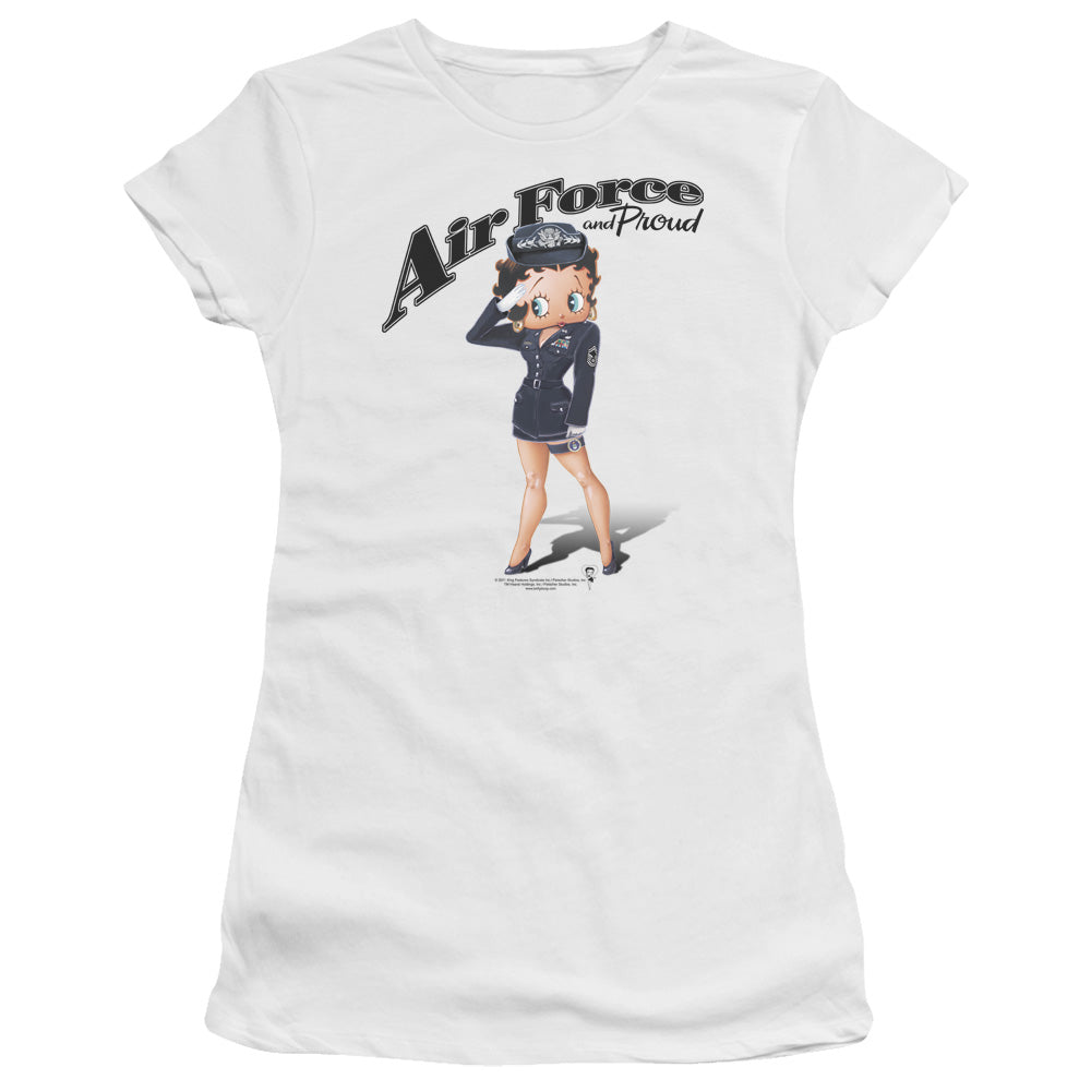 Betty Boop Air Force Boop Licensed Women's T-Shirt Juniors LG