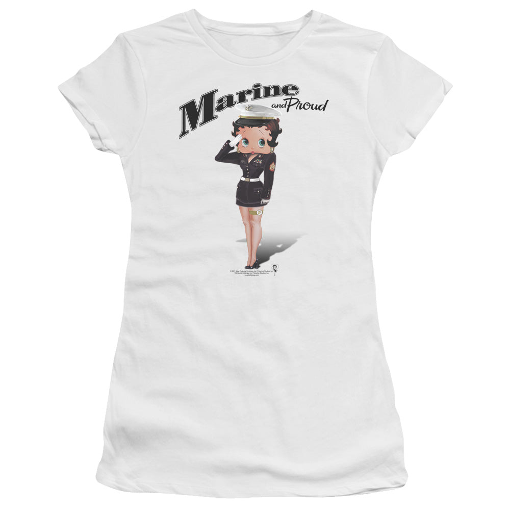 Betty Boop Marine Boop Licensed Women's T-Shirt Juniors LG