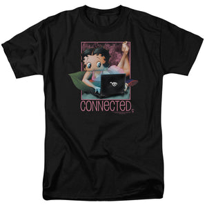 AN OFFCIALLY LICENSED BETTY BOOP CONNECTED MEN'S REGULAR FIT T-SHIRT BLACK