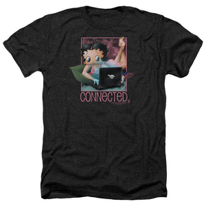 AN OFFCIALLY LICENSED BETTY BOOP CONNECTED MEN'S HEATHER T-SHIRT CHARCOAL