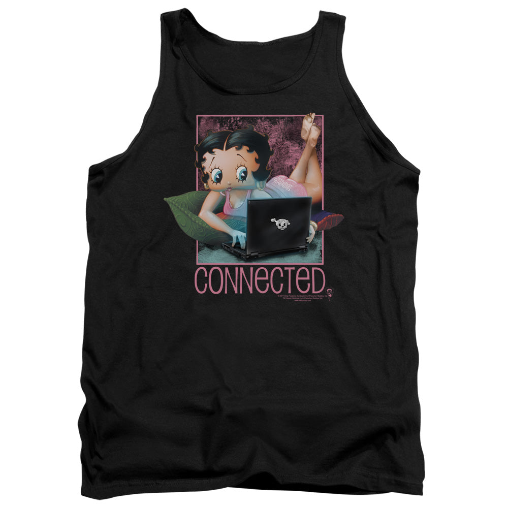 AN OFFCIALLY LICENSED BETTY BOOP CONNECTED ADULT UNISEX TANK TOP BLACK