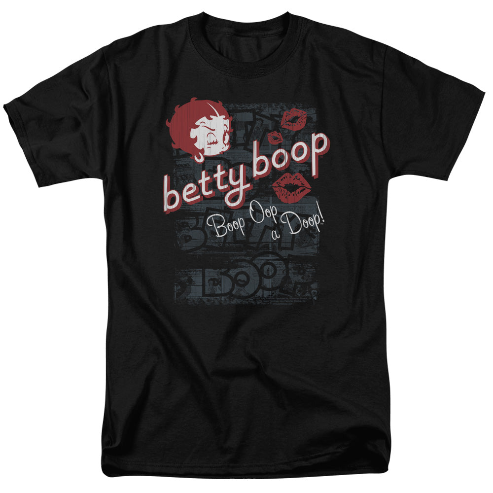 AN OFFCIALLY LICENSED BETTY BOOP BOOP OOP MEN'S REGULAR FIT T-SHIRT BLACK