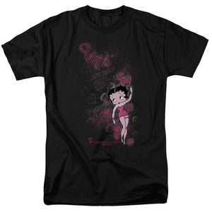 AN OFFCIALLY LICENSED BETTY BOOP CUTIE MEN'S REGULAR FIT T-SHIRT BLACK