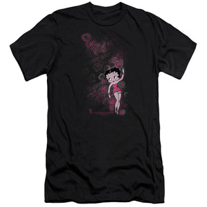 AN OFFCIALLY LICENSED BETTY BOOP CUTIE MEN'S PREMIUM SLIM FIT T-SHIRT BLACK