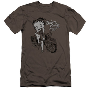 AN OFFCIALLY LICENSED BETTY BOOP BBMC MEN'S PREMIUM SLIM FIT T-SHIRT CHARCOAL