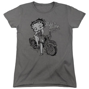 AN OFFCIALLY LICENSED BETTY BOOP BBMC WOMEN'S REGULAR FIT T-SHIRT CHARCOAL