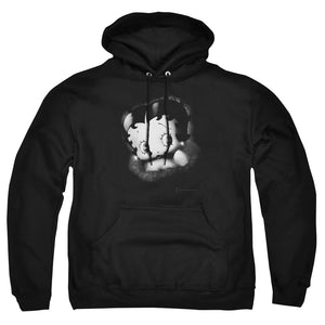 AN OFFCIALLY LICENSED BETTY BOOP VINTAGE STAR ADULT UNISEX PULLOVER HOODIE BLACK